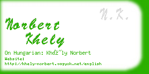 norbert khely business card